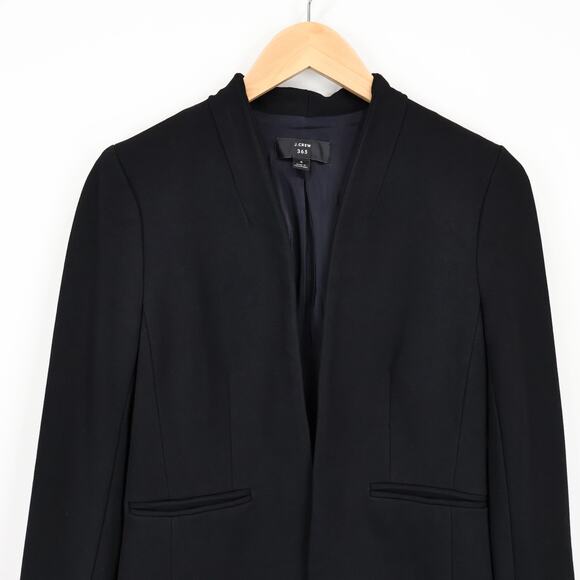 J.Crew 365 Going-Out Open Front Blazer In Stretch Twill Slim Fit Black Size 4 - Picture 3 of 8